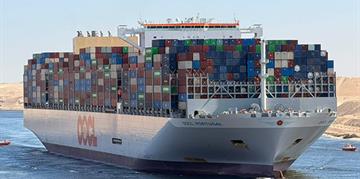 Adm. Rabiee: "The Suez Canal witnesses the first transit of the mega container ship OOCL PORTUGAL amongst vessels of the north convoy."