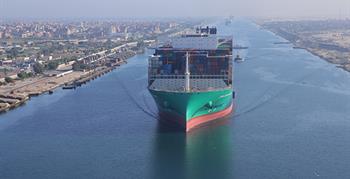 Suez Canal Witnesses the first transit of the mega container ship CMA CGM VENDOME